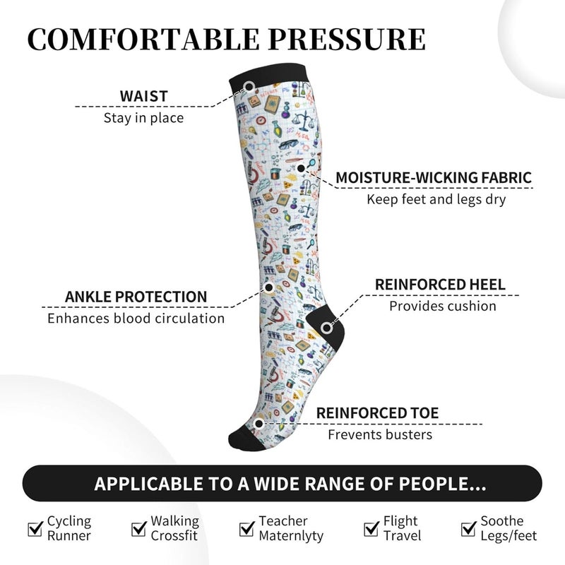 thmnj Compression Socks Knee High Support Socks for Women Men Circulation Stockings for Athletic Running Cycling Flying - Image 4
